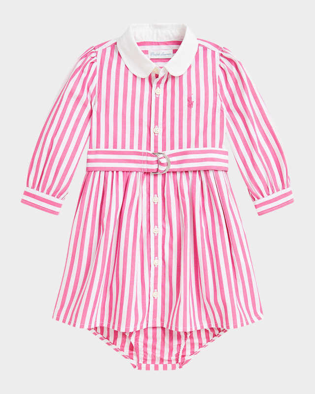 Girl's Striped Belted Dress, Size 3M-24